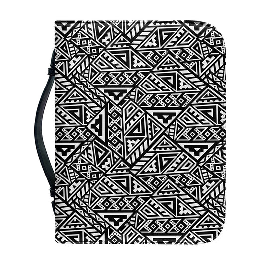 Black And White African Inspired Print Leather Bible Cover