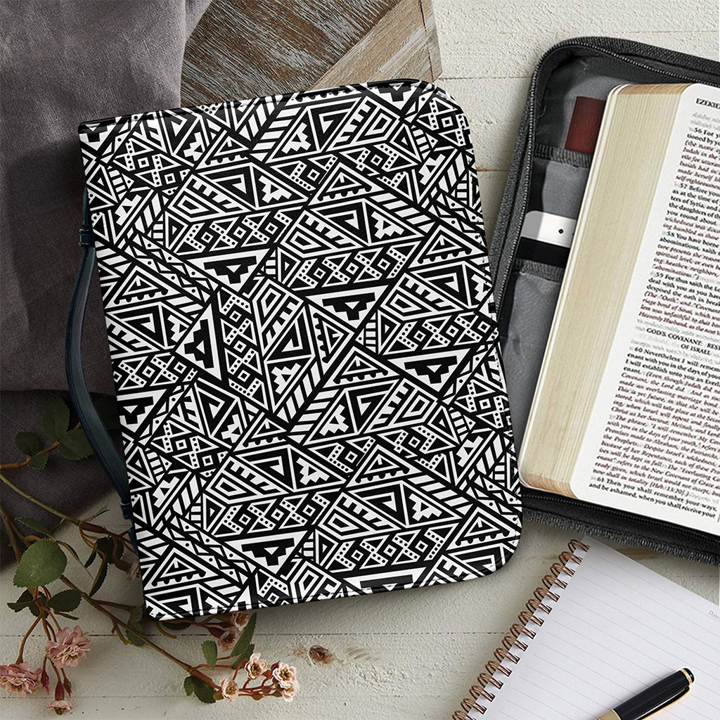 Black And White African Inspired Print Leather Bible Cover