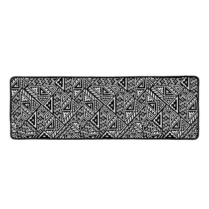 Black And White African Inspired Print Long Kitchen Mat