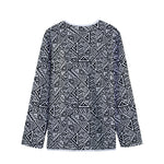 Black And White African Inspired Print Long Sleeve Short Coat