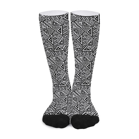 Black And White African Inspired Print Long Socks
