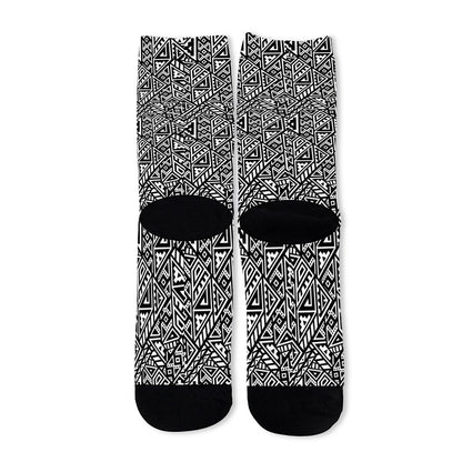 Black And White African Inspired Print Long Socks