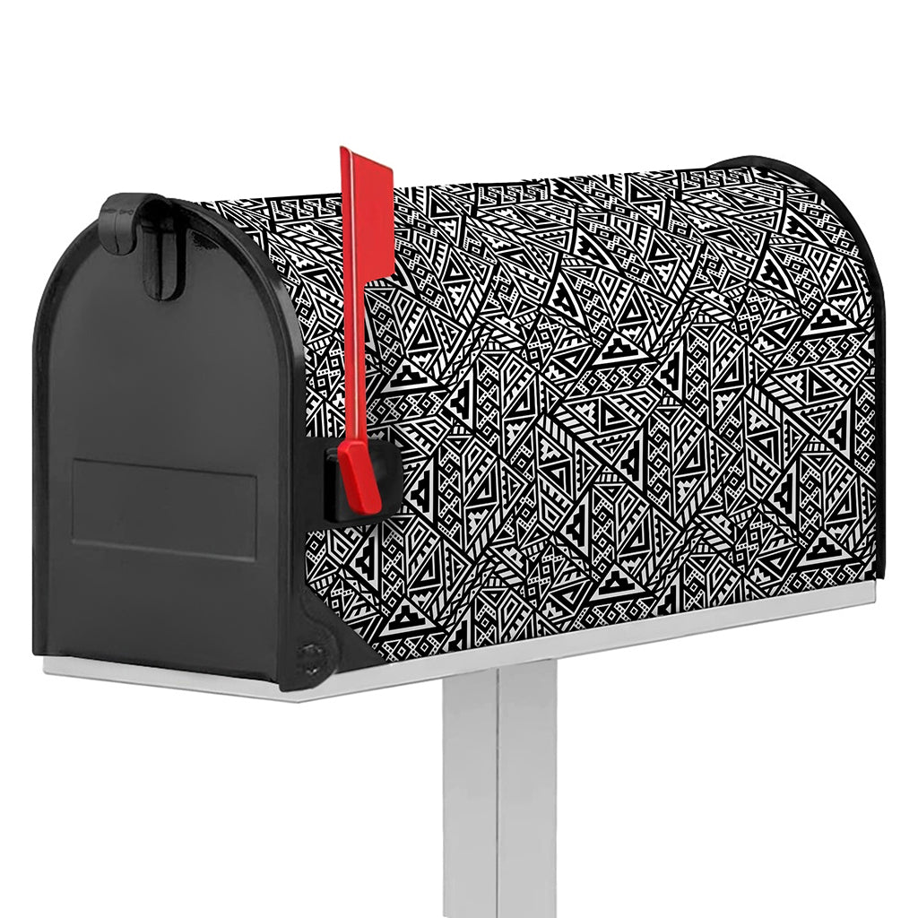 Black And White African Inspired Print Mailbox Cover