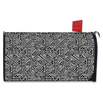Black And White African Inspired Print Mailbox Cover