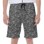 Black And White African Inspired Print Men's Beach Shorts