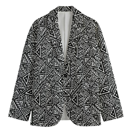 Black And White African Inspired Print Men's Blazer