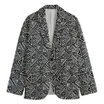 Black And White African Inspired Print Men's Blazer