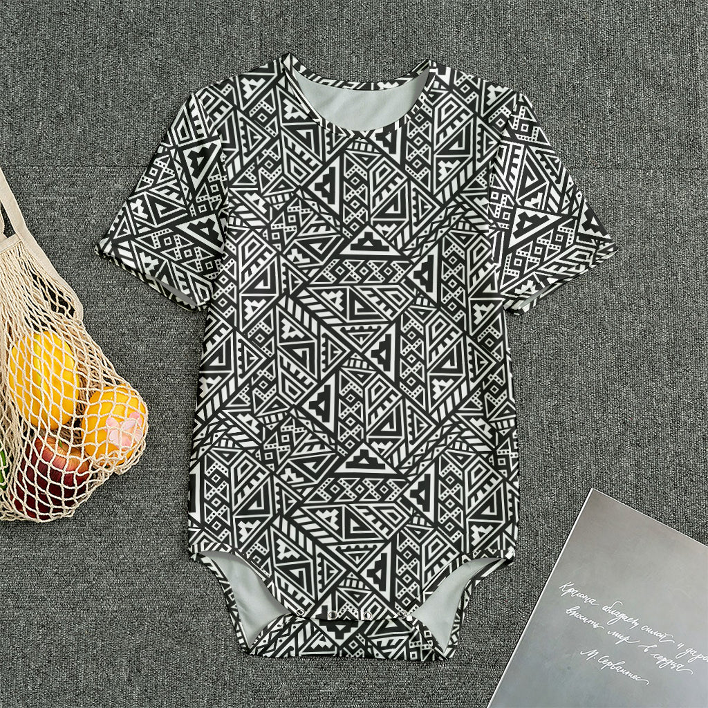 Black And White African Inspired Print Men's Bodysuit