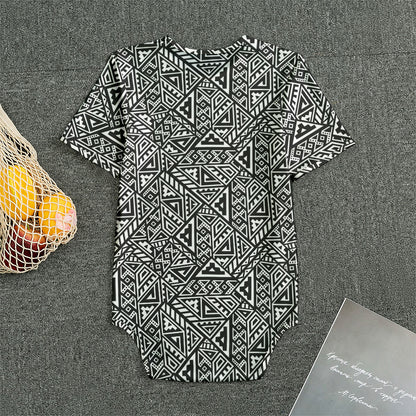 Black And White African Inspired Print Men's Bodysuit