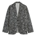 Black And White African Inspired Print Men's Cotton Blazer