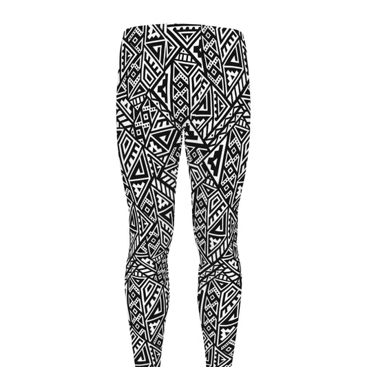 Black And White African Inspired Print Men's leggings