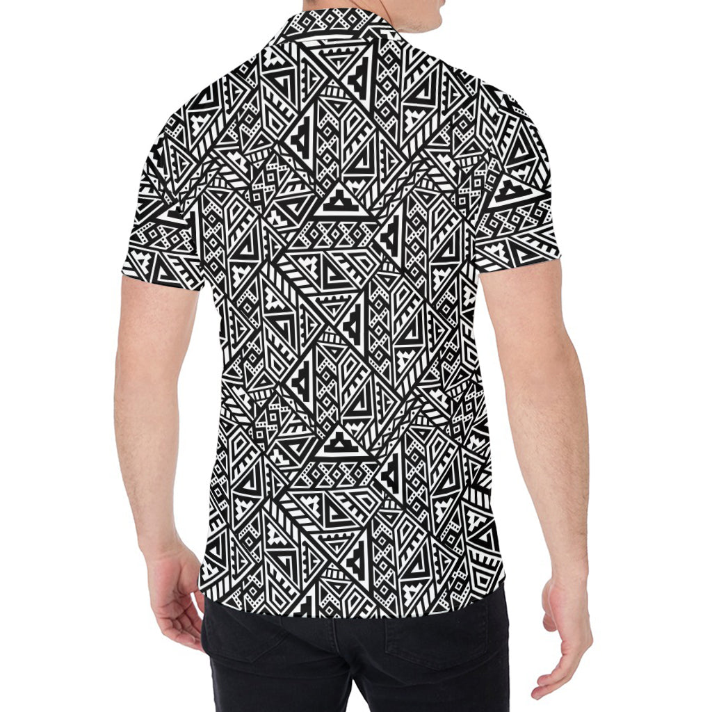Black And White African Inspired Print Men's Shirt