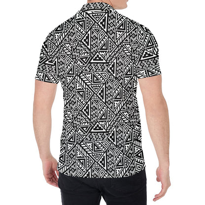 Black And White African Inspired Print Men's Shirt