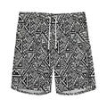 Black And White African Inspired Print Men's Athletic Shorts