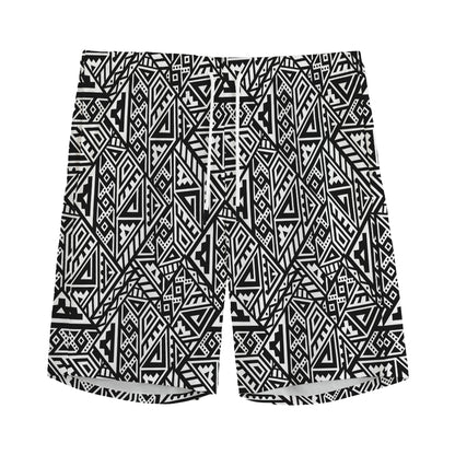 Black And White African Inspired Print Men's Sports Shorts