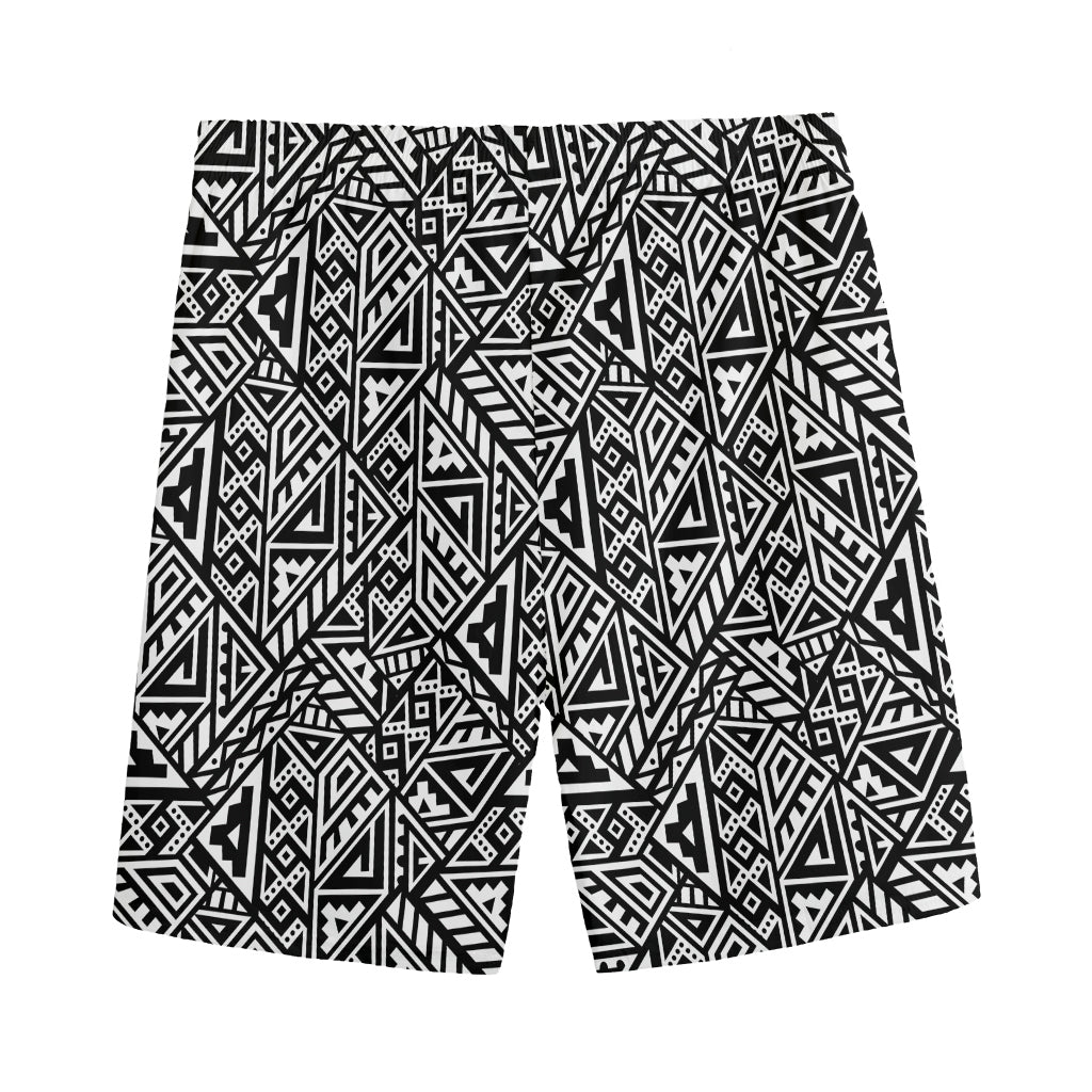 Black And White African Inspired Print Men's Sports Shorts