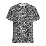 Black And White African Inspired Print Men's Sports T-Shirt