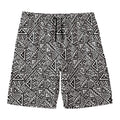Black And White African Inspired Print Men's Swim Trunks