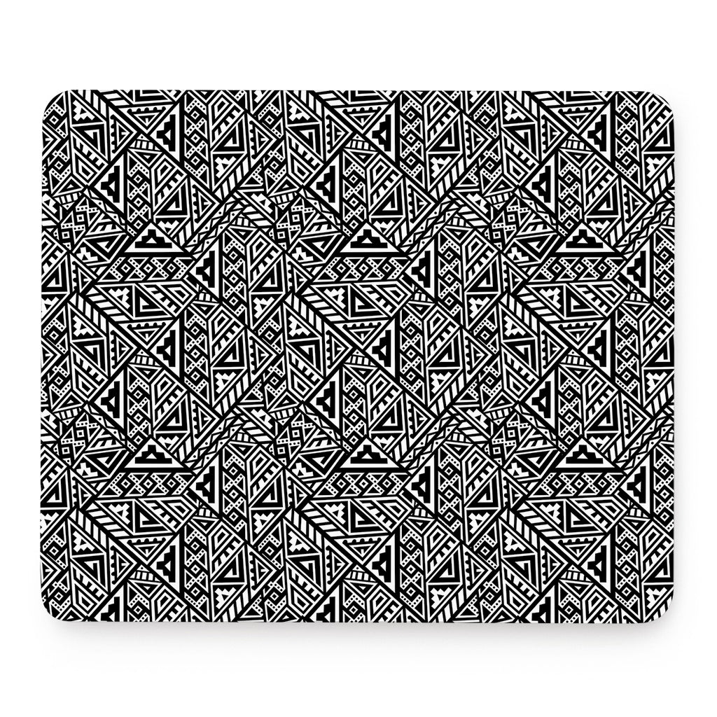 Black And White African Inspired Print Mouse Pad