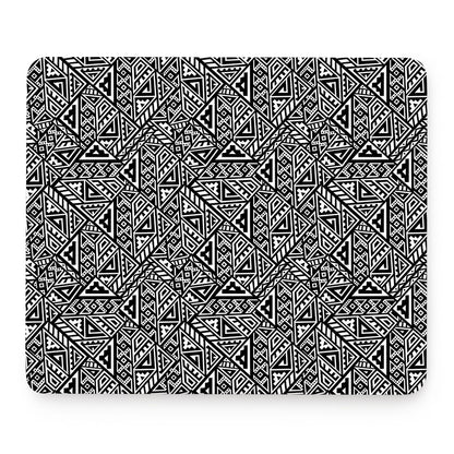 Black And White African Inspired Print Mouse Pad