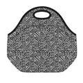Black And White African Inspired Print Neoprene Lunch Bag