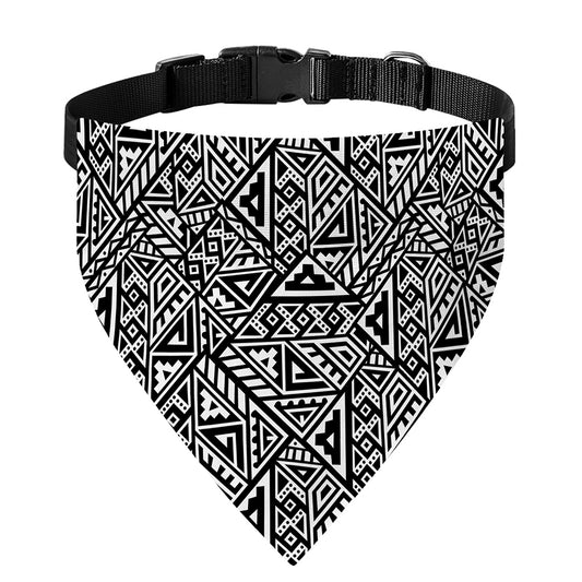 Black And White African Inspired Print Over The Collar Dog Bandana