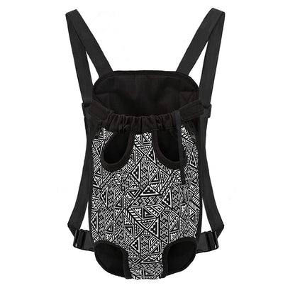 Black And White African Inspired Print Pet Carrier Backpack