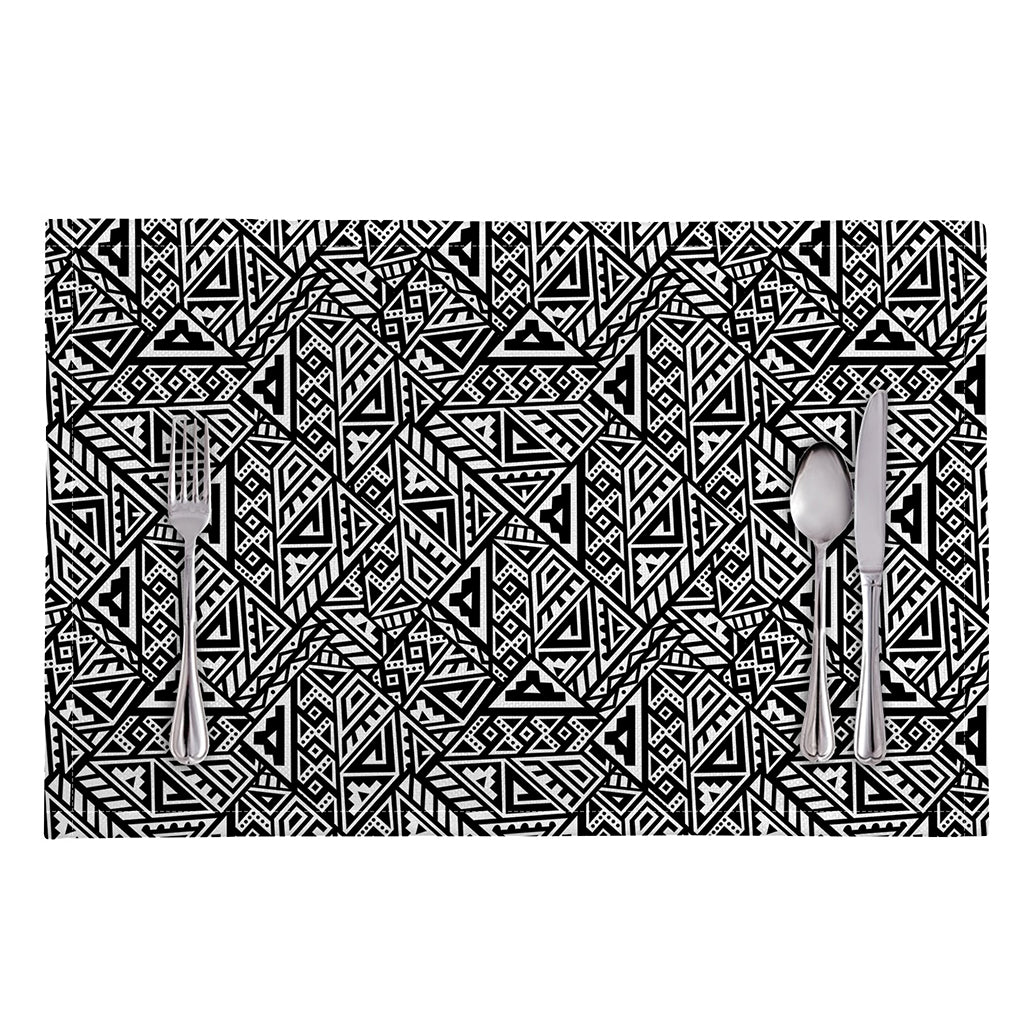 Black And White African Inspired Print Placemat