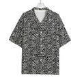 Black And White African Inspired Print Rayon Hawaiian Shirt