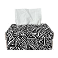 Black And White African Inspired Print Rectangle Tissue Box Cover