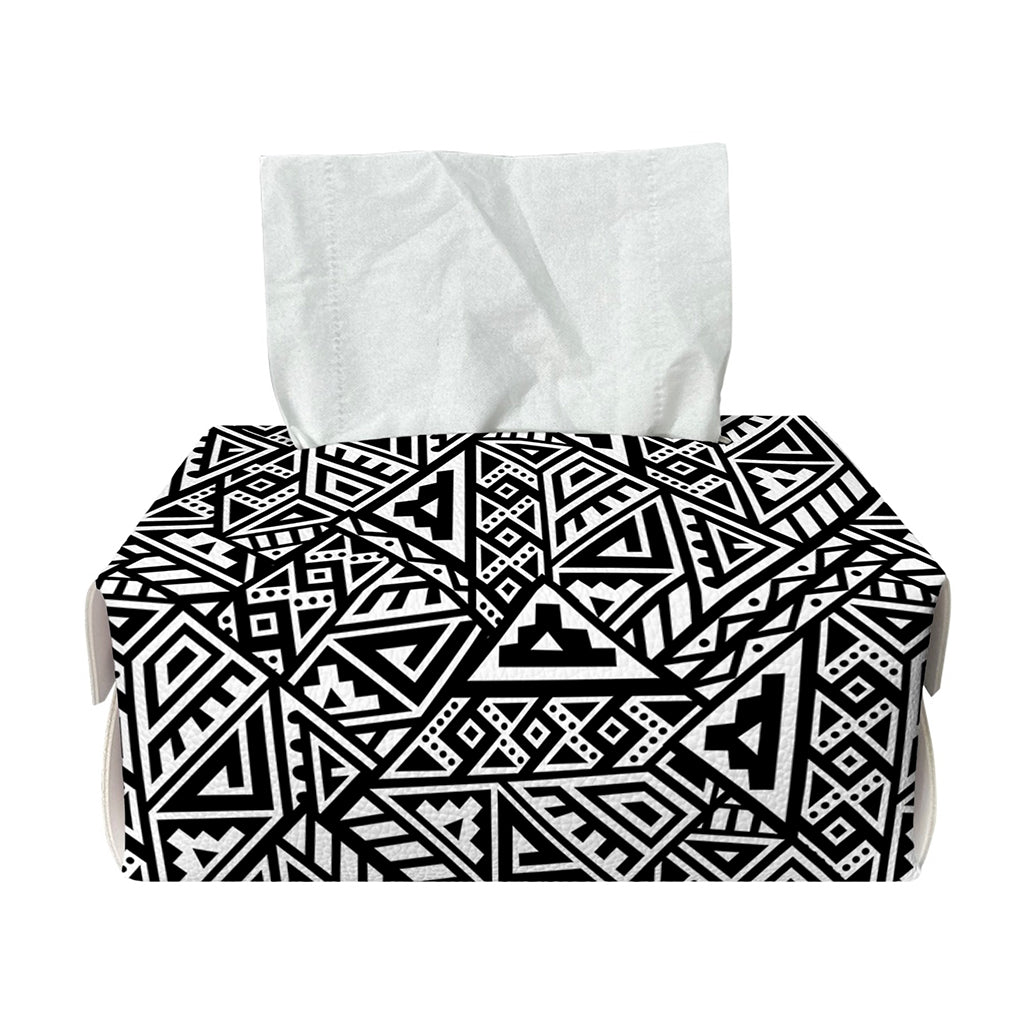 Black And White African Inspired Print Rectangle Tissue Box Cover
