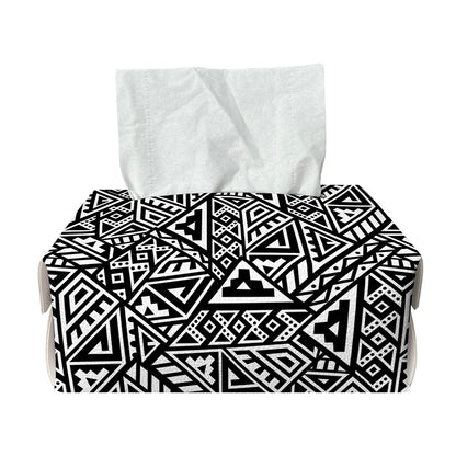 Black And White African Inspired Print Rectangle Tissue Box Cover