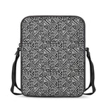 Black And White African Inspired Print Rectangular Crossbody Bag