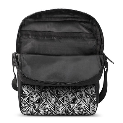 Black And White African Inspired Print Rectangular Crossbody Bag