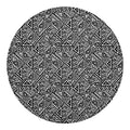 Black And White African Inspired Print Round Blanket