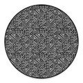 Black And White African Inspired Print Round Floor Mat