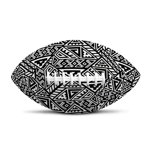 Black And White African Inspired Print Rugby Ball