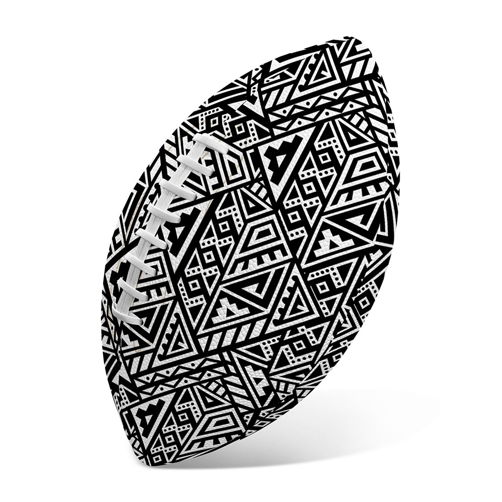 Black And White African Inspired Print Rugby Ball