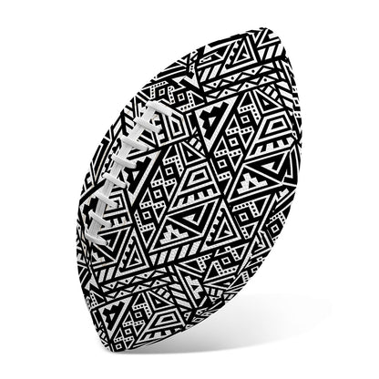 Black And White African Inspired Print Rugby Ball