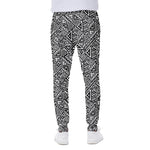 Black And White African Inspired Print Scuba Joggers