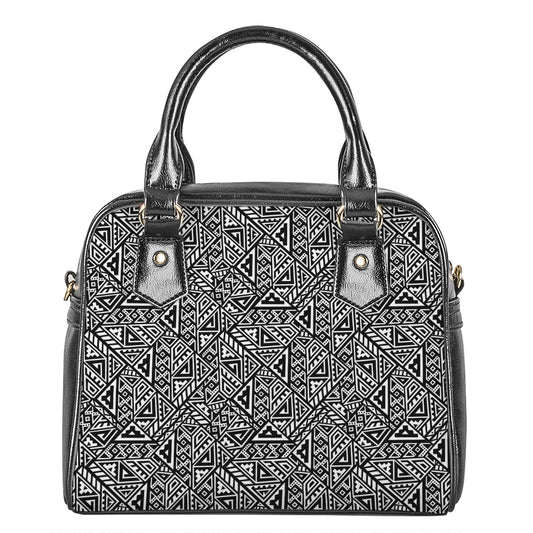 Black And White African Inspired Print Shoulder Handbag