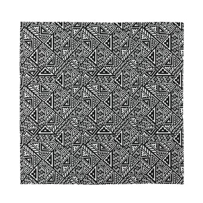 Black And White African Inspired Print Silk Bandana