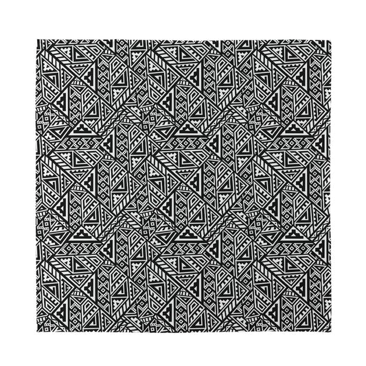 Black And White African Inspired Print Silk Bandana
