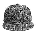 Black And White African Inspired Print Snapback Cap