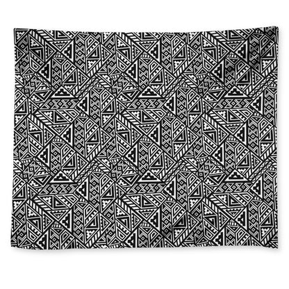 Black And White African Inspired Print Tapestry