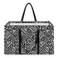 Black And White African Inspired Print Utility Tote Bag