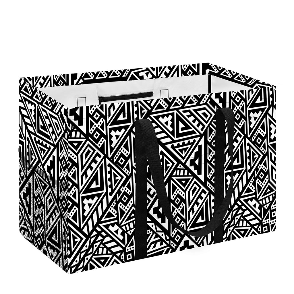 Black And White African Inspired Print Utility Tote Bag