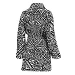 Black And White African Inspired Print Women's Bathrobe