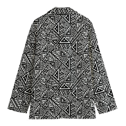 Black And White African Inspired Print Women's Blazer