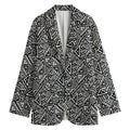 Black And White African Inspired Print Women's Cotton Blazer